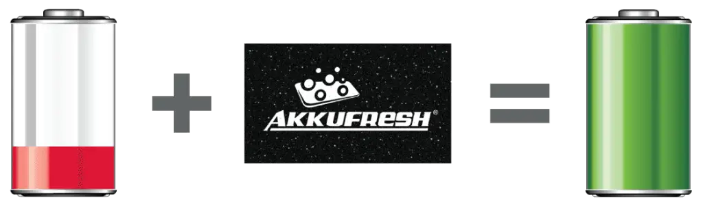 Low battery powered with AkkuFresh® foil will equal to fully charged battery